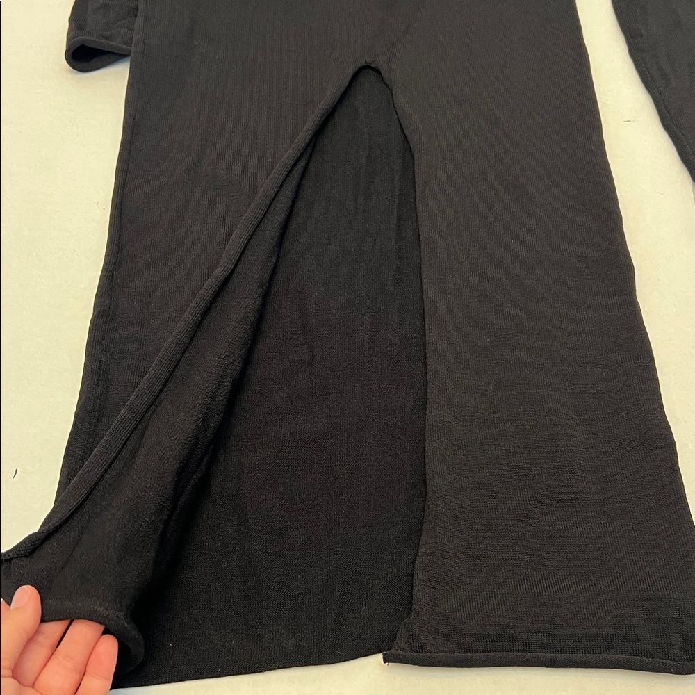 STAUD SUZEL BLACK KNIT LONG SLEEVE MAXI DRESS SMALL - Picture 12 of 14